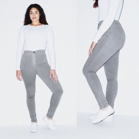 NWT AMERICAN APPAREL WOMEN'S HIGH RISE PENCIL JEAN GREY SIZE 25 - Picture 1 of 5